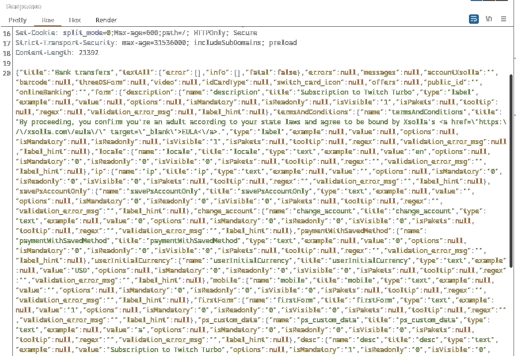 Json response